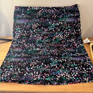 Talbots Black Multicolor Floral Skirt